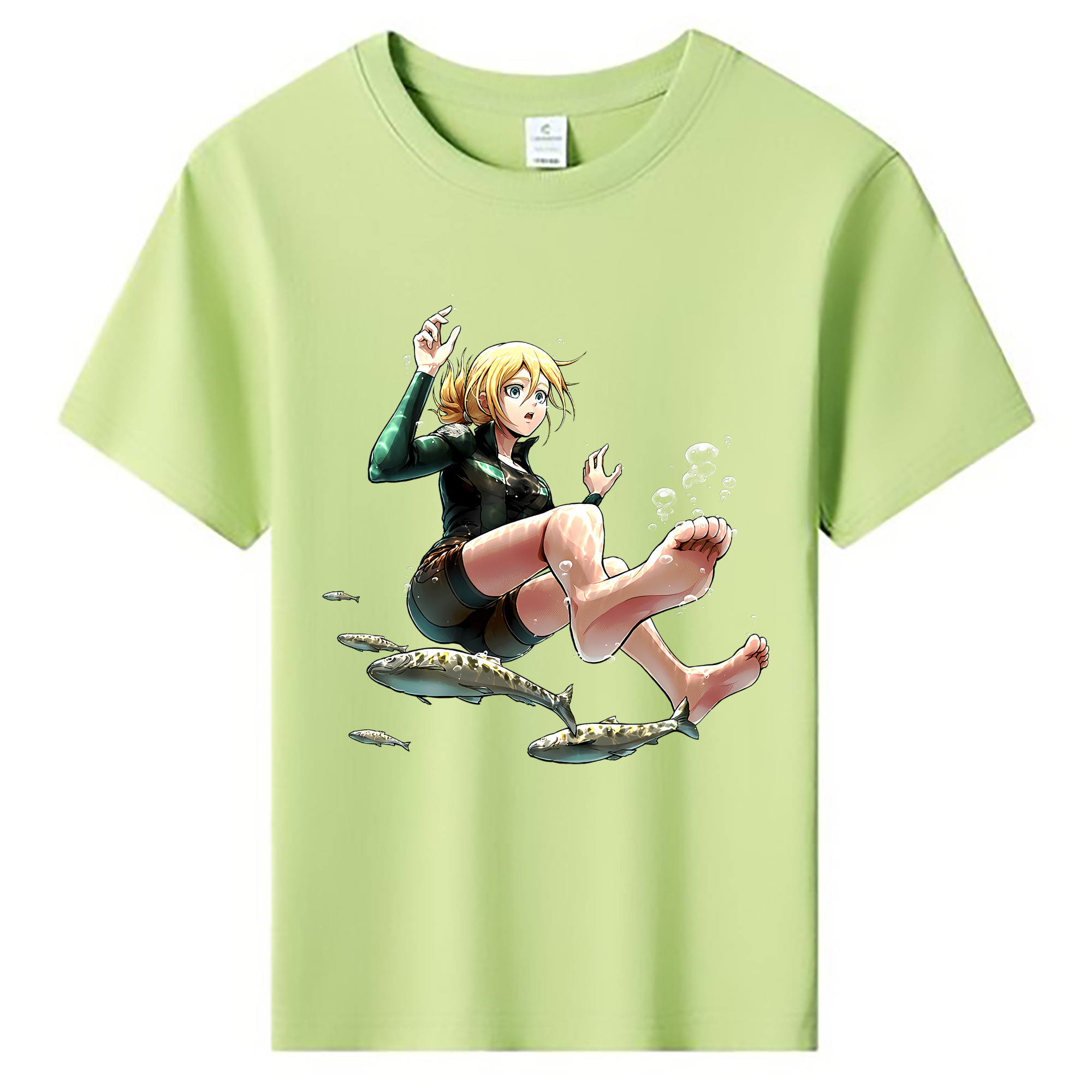 （画像用） 進撃の巨人 クリスタ·レンズ Attack on Titan Christa Lenz 綿100％キッズTシャツ（フロントプリント）